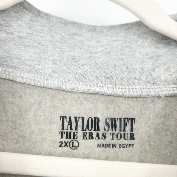 Taylor Swift Womens Fleece Quarter Zip Pullover Eras‎ Tour Sweatshirt 2XL Gray - Picture 6 of 9